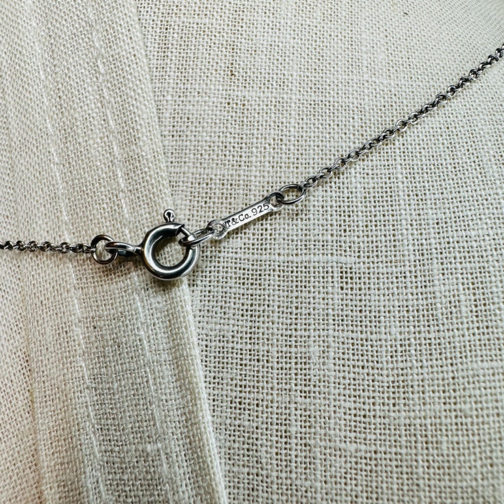 Tiffany & Co. Paloma Picasso Graffiti Love Pendant Necklace Sterling Silver 16" - Picture 6 of 7